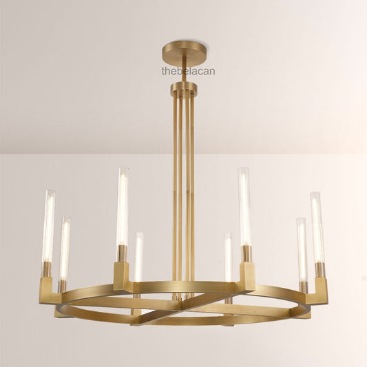 Prismatic Glass Round Chandelier 48" - thebelacan