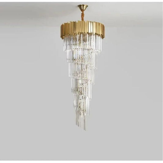 Rhea Golden Modern Crystal Chandelier - thebelacan
