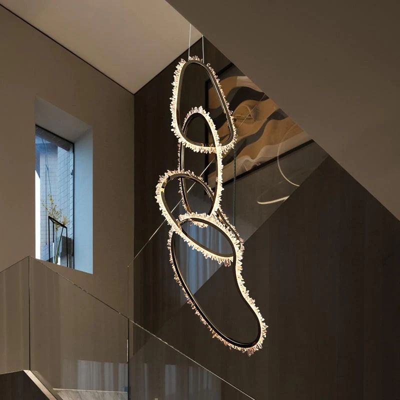 Rock Crystal Irregular Round Chandelier - thebelacan