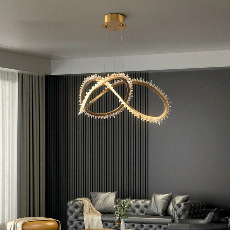 Rock Crystal Möbius Ring Chandelier - thebelacan