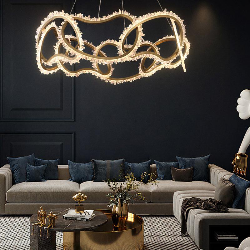 Rock Crystal Multi Ring Chandelier - thebelacan