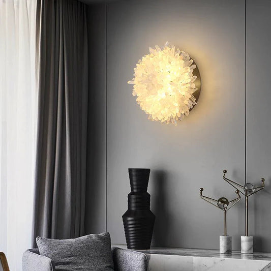 Rock Crystal Sunflower Wall Sconce - thebelacan