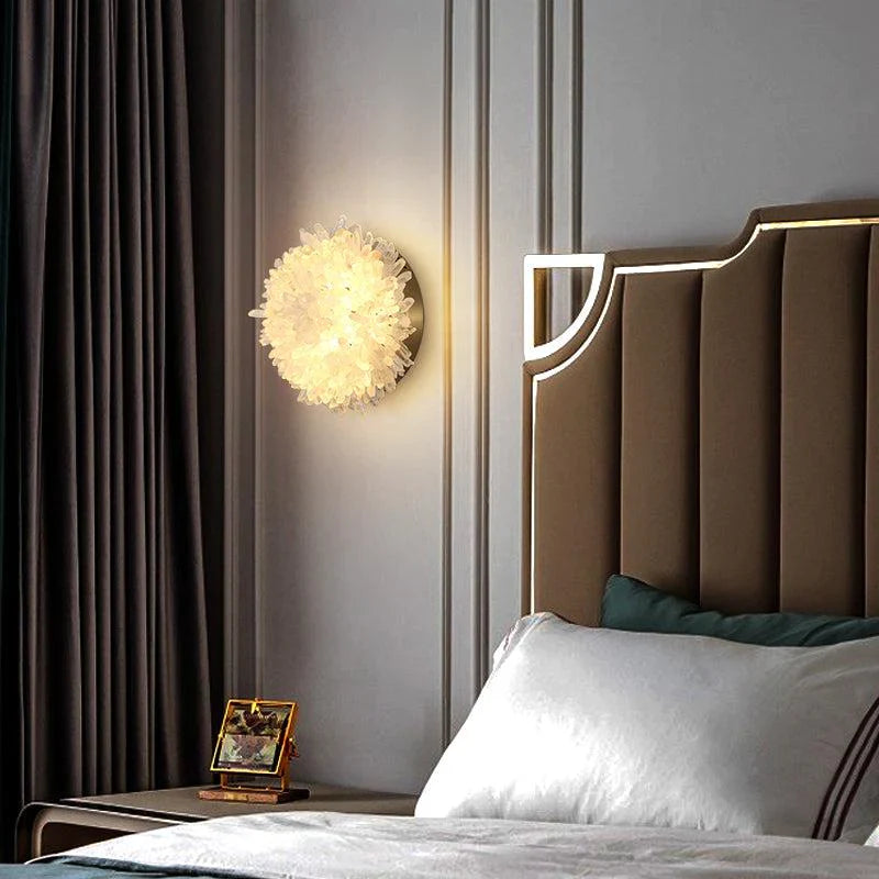 Rock Crystal Sunflower Wall Sconce - thebelacan