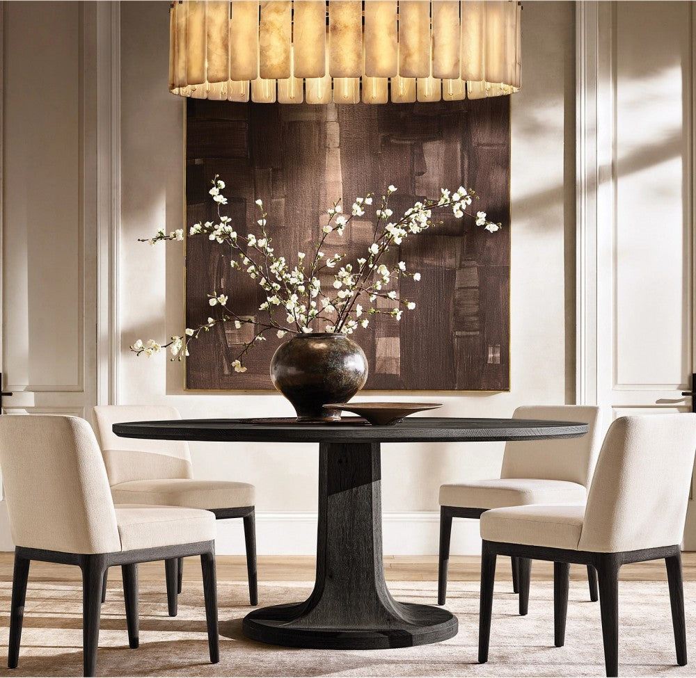 Cascade Alabaster Round Chandelier 36"D - thebelacan