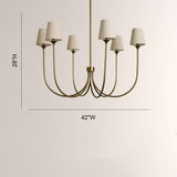 Saylor 6-Light Curved Arm Chandelier with Linen Shades