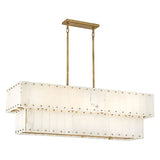 Simona Alabaster Linear 2-Tier Chandelier - thebelacan