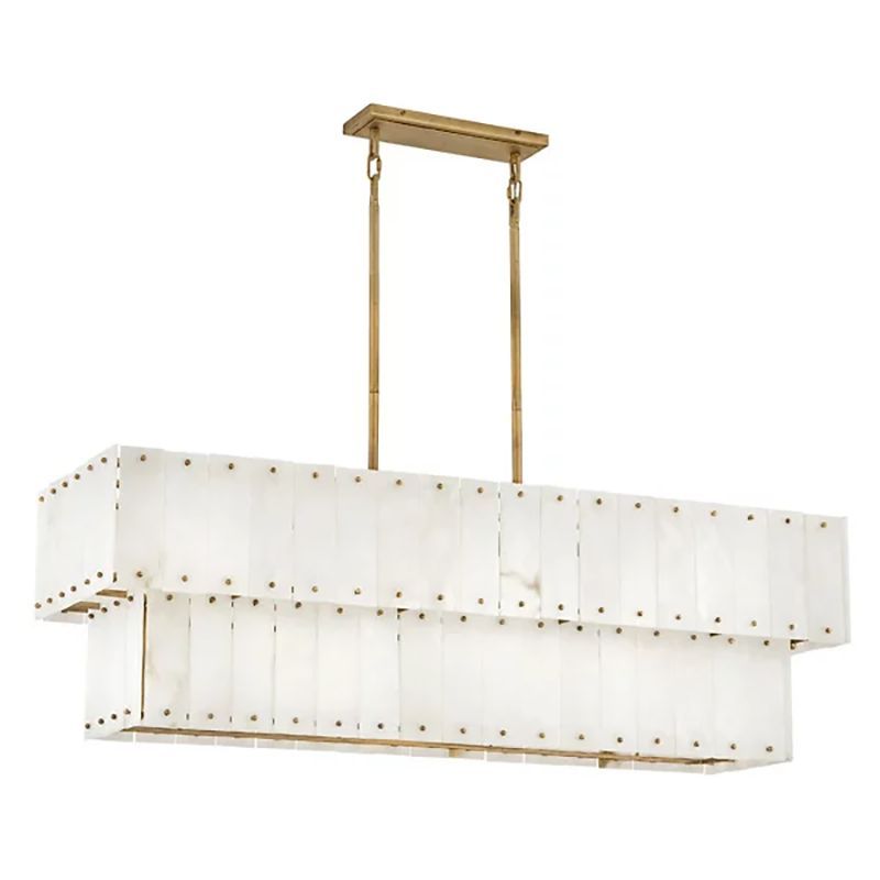Simona Alabaster Linear 2-Tier Chandelier - thebelacan