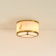 Small Upsala Alabaster Flush Mount Ceiling Light - thebelacan