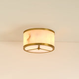 Small Upsala Alabaster Flush Mount Ceiling Light - thebelacan