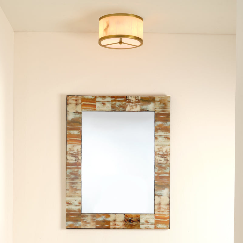 Small Upsala Alabaster Flush Mount Ceiling Light - thebelacan