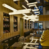 Sylvia Alabaster Linear Pendant Light Over Kitchen Island
