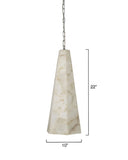 Tall Alabaster Tapered Hexagon Pendant Light - thebelacan