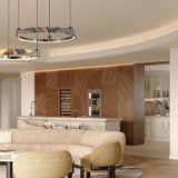 Vitrella Double-Ring Marble Chandelier - thebelacan