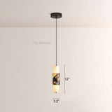 Vitrella Layered Marble Cylinder Pendant - thebelacan
