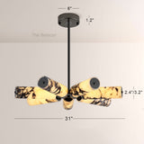 Vitrella Radial Cylinder Marble Chandelier - thebelacan