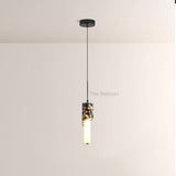 Vitrella Sculpted Marble-Wrap Cylinder Pendant - thebelacan