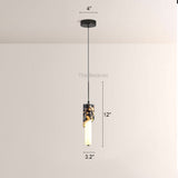 Vitrella Sculpted Marble-Wrap Cylinder Pendant - thebelacan