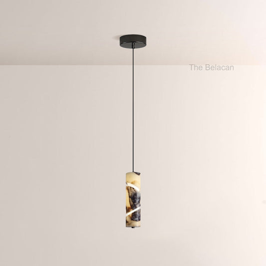 Vitrella Swirl-Accent Marble Cylinder Pendant - thebelacan