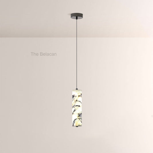 Vitrella Tall Cylinder Marble Pendant - thebelacan