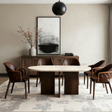 Vivian Cross-Base Rectangular Dining Table - thebelacan