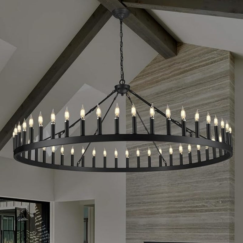 Wagon Wheel Candle Chandelier - thebelacan