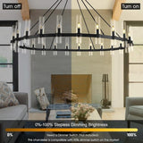 Wagon Wheel Glass Chandelier 60" 70" - thebelacan