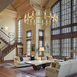 Wagon Wheel Glass Chandelier 60" 70" - thebelacan