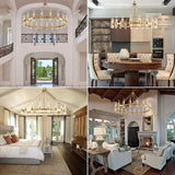 Wagon Wheel Glass Chandelier 60" 70" - thebelacan