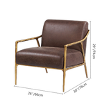 Thaddeus Brown Leather Accent Chair - thebelacan
