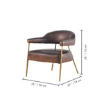 Thaddeus Brown Leather Lounge Armchair - thebelacan