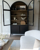 Heidi Glass-Door Oak Cabinet | Modern Farmhouse Design - thebelacan