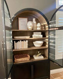 Heidi Glass-Door Oak Cabinet | Modern Farmhouse Design - thebelacan