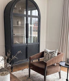 Heidi Glass-Door Oak Cabinet | Modern Farmhouse Design - thebelacan