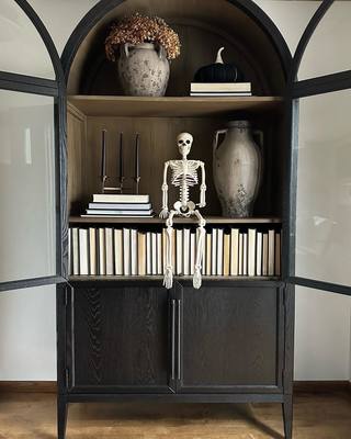 Heidi Glass-Door Oak Cabinet | Modern Farmhouse Design - thebelacan
