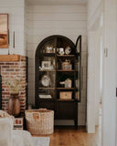 Heidi Glass-Door Oak Cabinet | Modern Farmhouse Design - thebelacan
