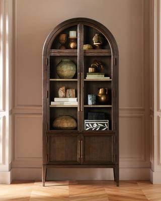 Heidi Glass-Door Oak Cabinet | Modern Farmhouse Design - thebelacan
