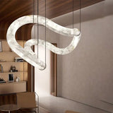Alabaster Unique Curved Lake  Shape Chandelier - thebelacan