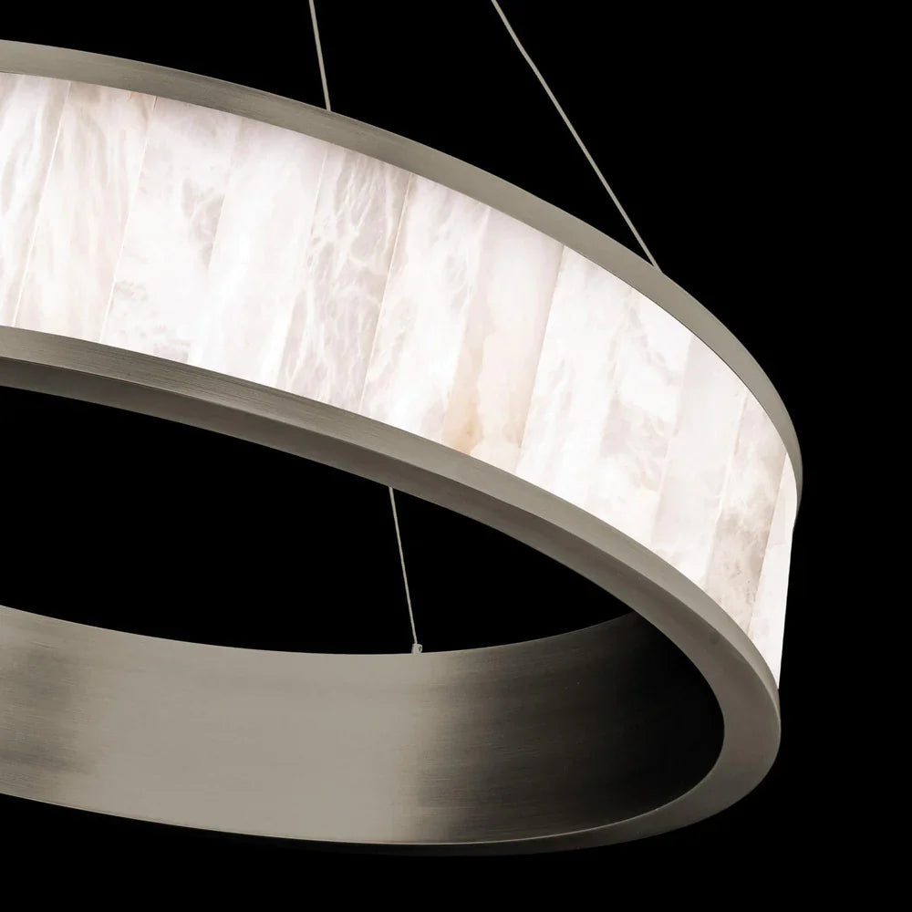 Coliseo Alabaster 28in LED Round Chandelier - thebelacan