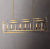 Beckman Glass Lantern Rectangular Chandelier 72" - thebelacan