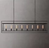 Beckman Glass Lantern Rectangular Chandelier 72" - thebelacan