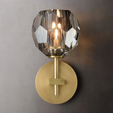 Kristal Smoke Glass Short Wall Sconce - thebelacan