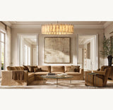 Cascade Alabaster Round Chandelier 48"D - thebelacan